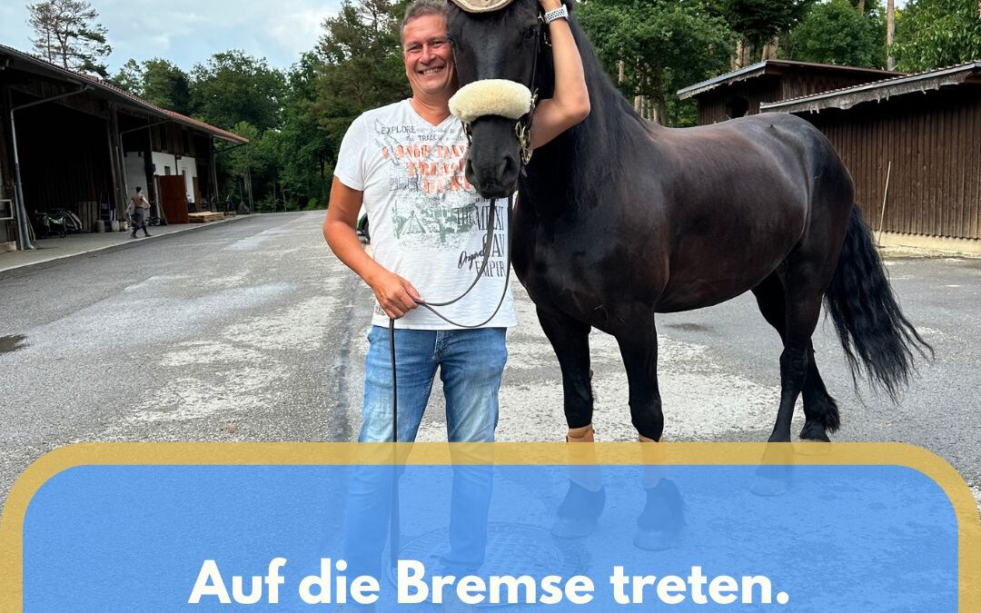 Auf die Bremse treten